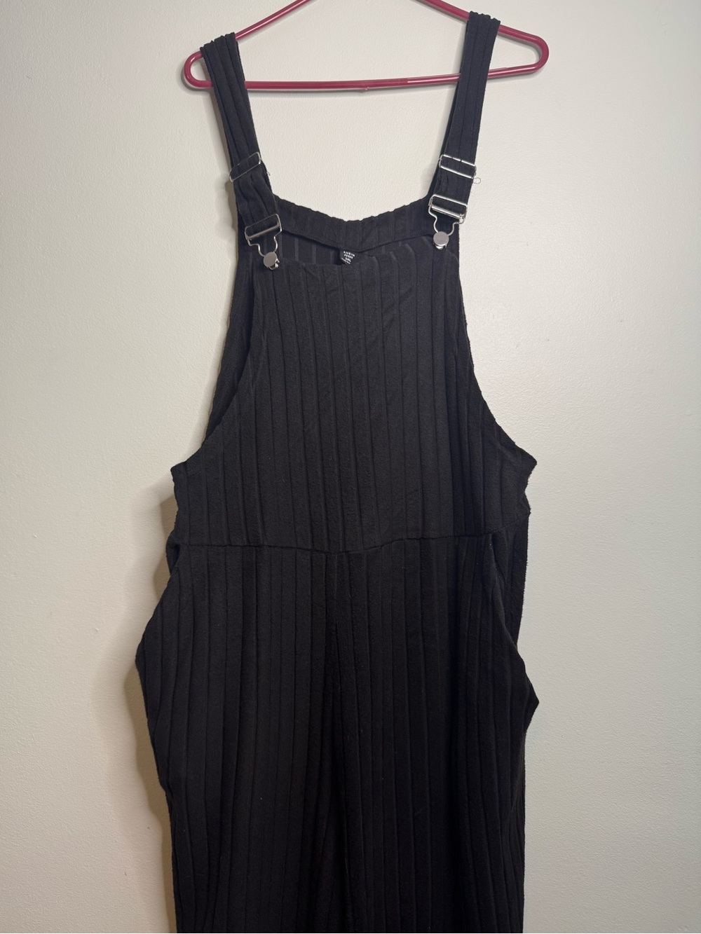 Black Ribbed Overalls Jumper (1XL)